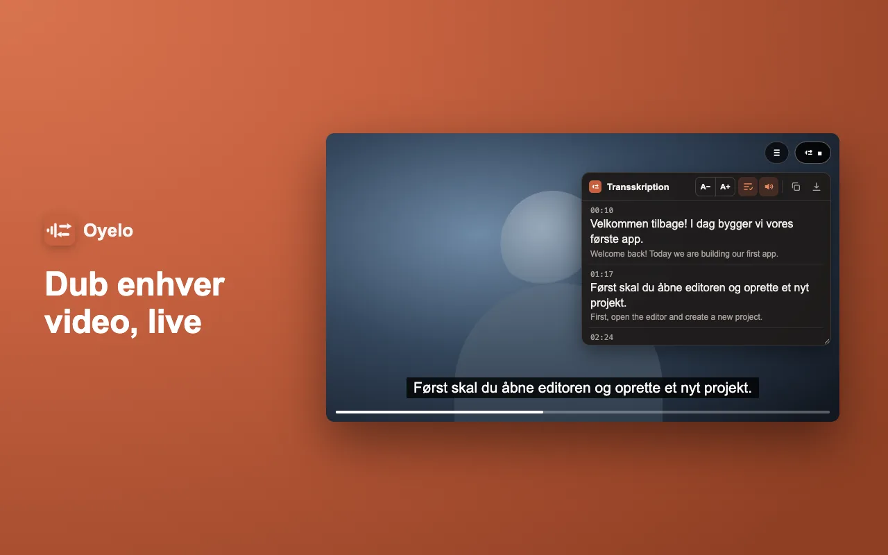 Dub enhver video, live