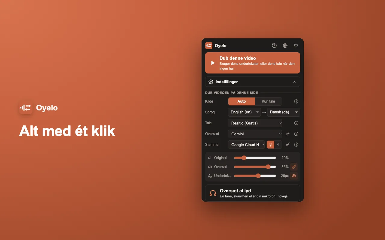 Alt med ét klik