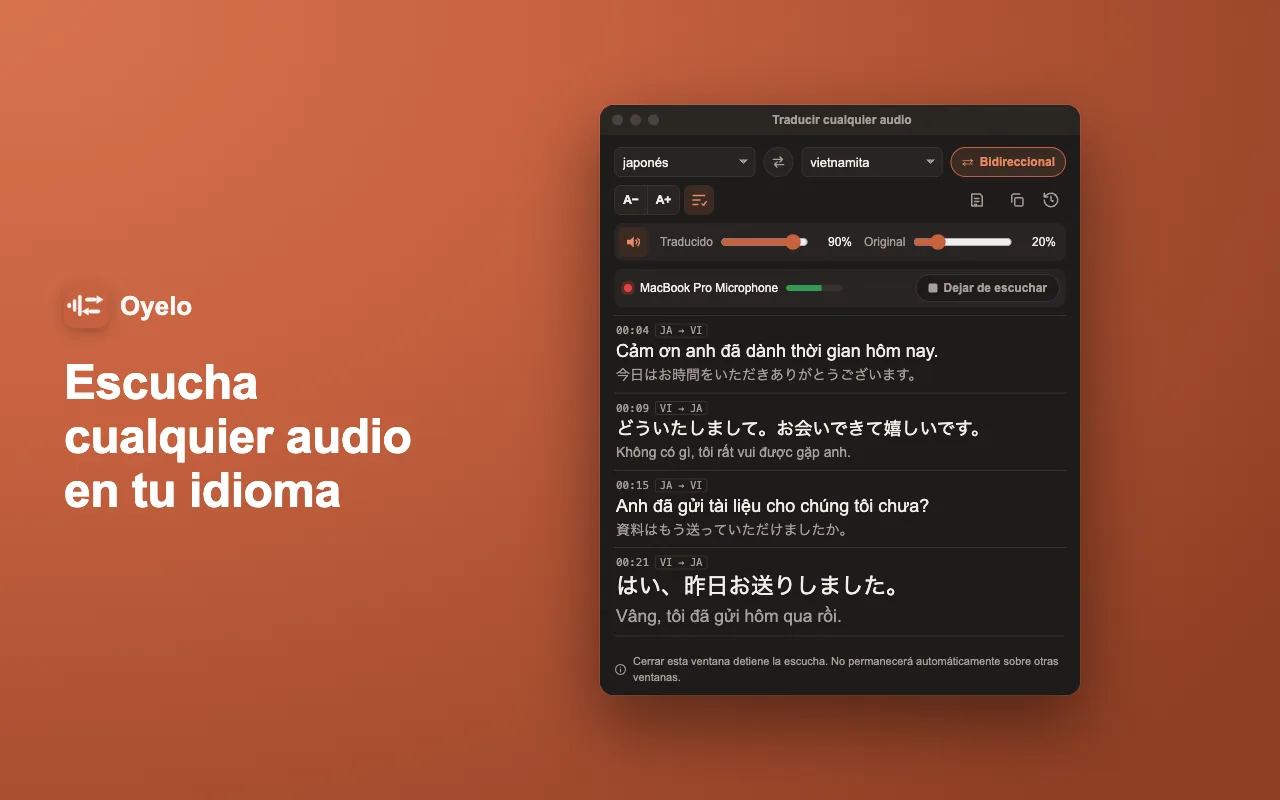 Escucha cualquier audio en tu idioma