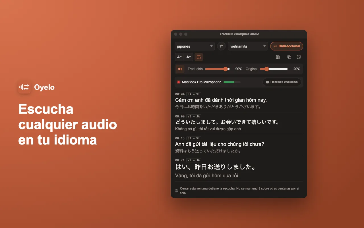 Escucha cualquier audio en tu idioma