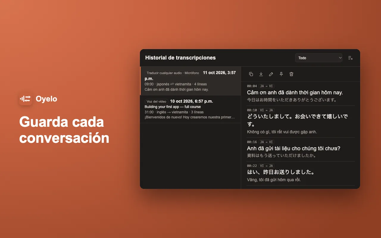 Guarda cada conversación