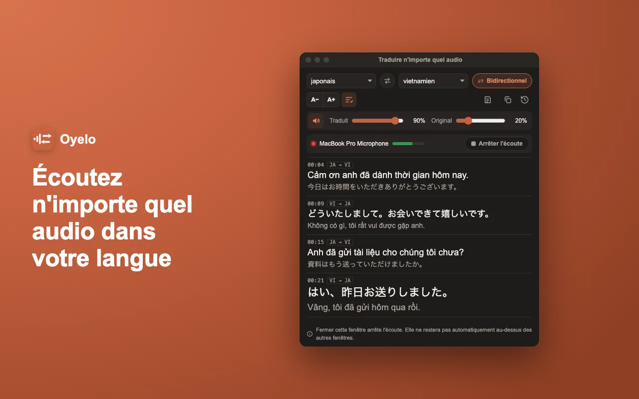 Écoutez n'importe quel audio dans votre langue