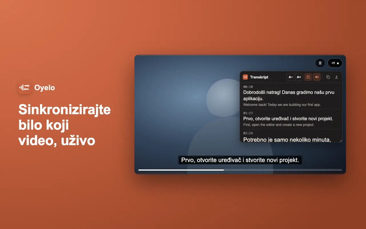 Sinkronizirajte bilo koji video, uživo