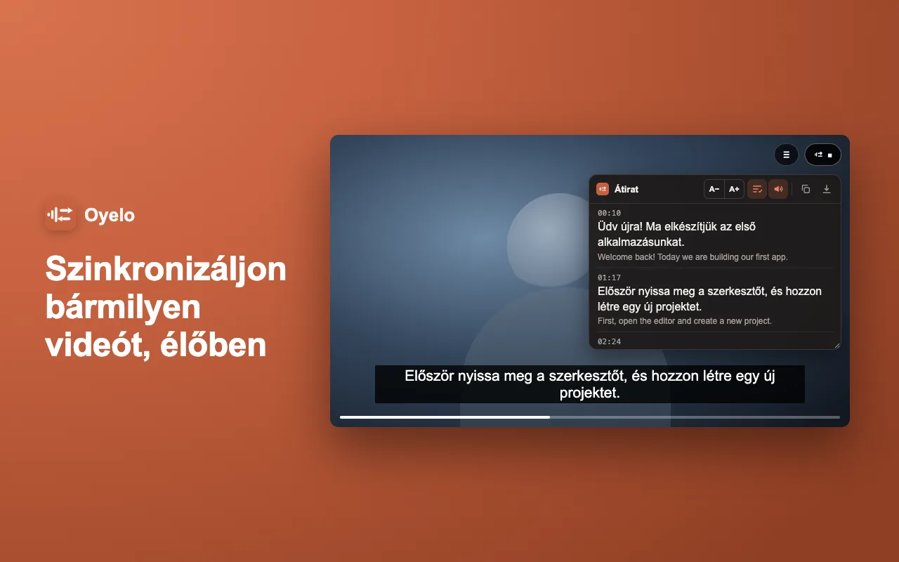 Szinkronizáljon bármilyen videót, élőben