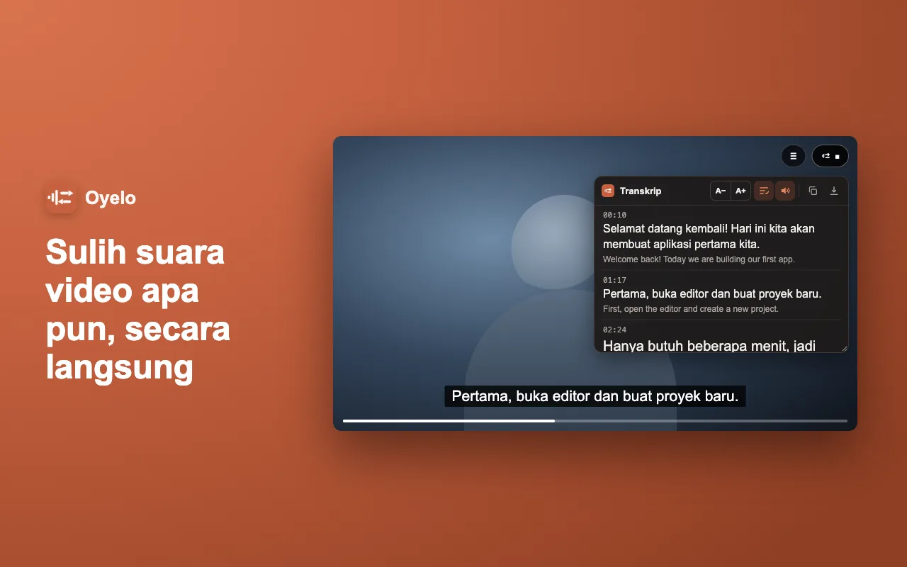 Sulih suara video apa pun, secara langsung