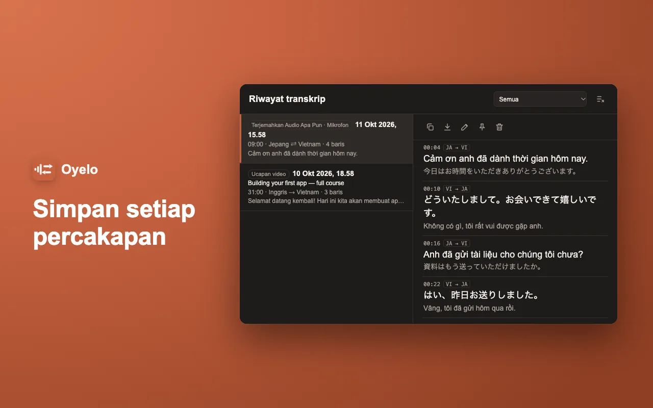 Simpan setiap percakapan