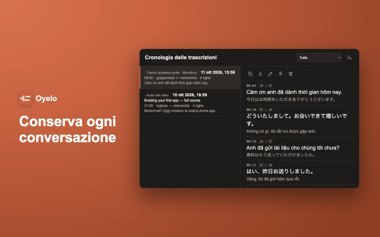 Conserva ogni conversazione
