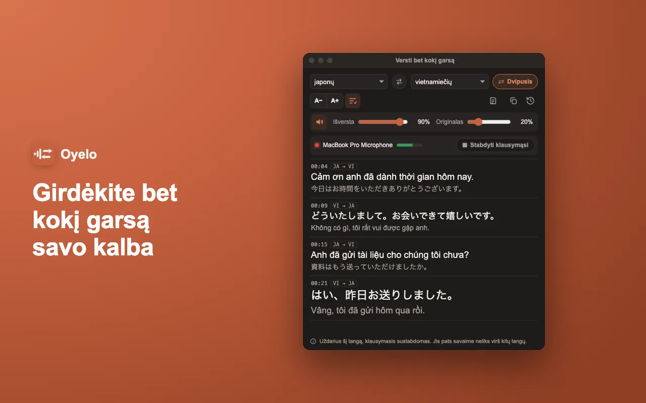 Girdėkite bet kokį garsą savo kalba