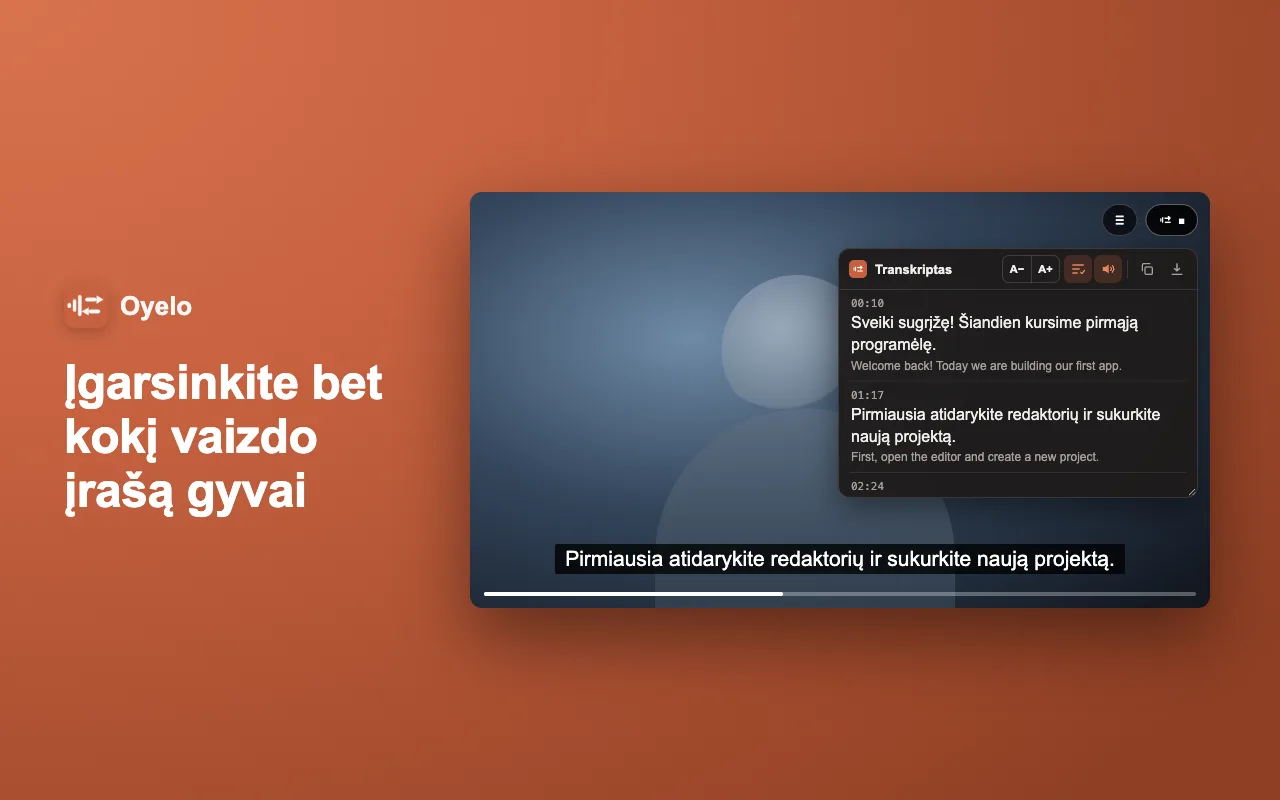 Įgarsinkite bet kokį vaizdo įrašą gyvai