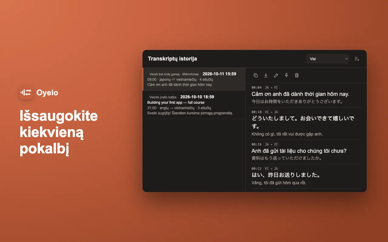 Išsaugokite kiekvieną pokalbį