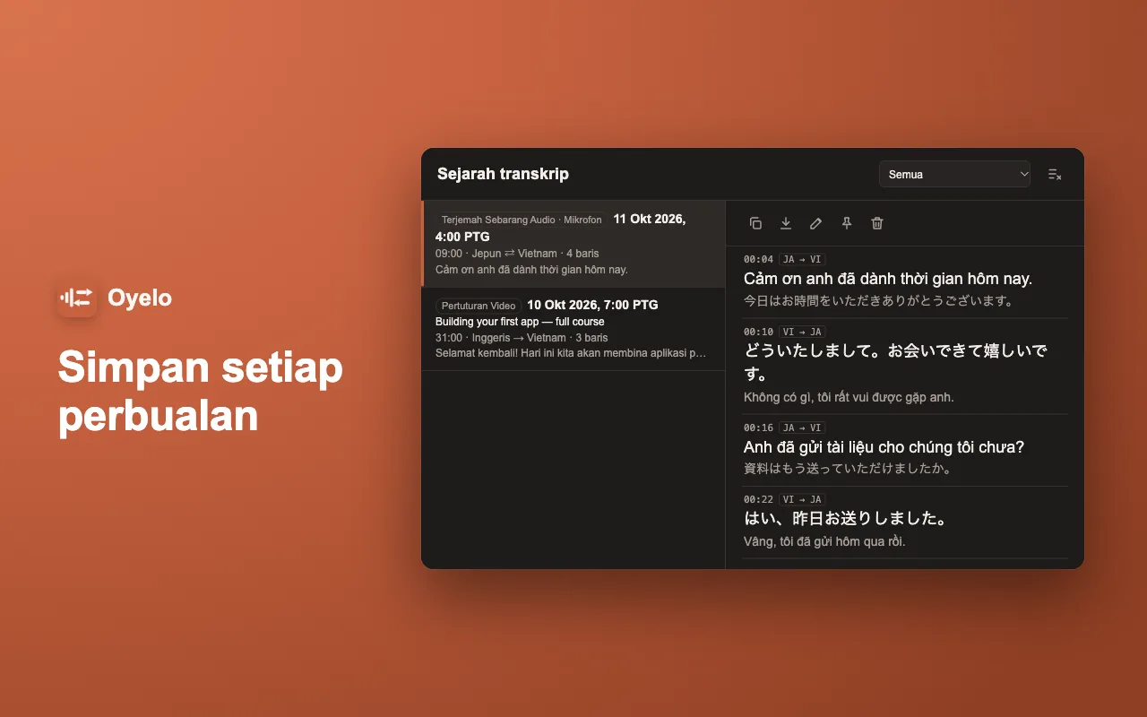 Simpan setiap perbualan