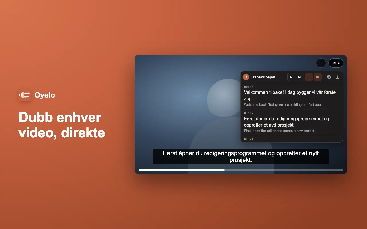 Dubb enhver video, direkte