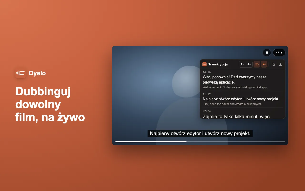 Dubbinguj dowolny film, na żywo