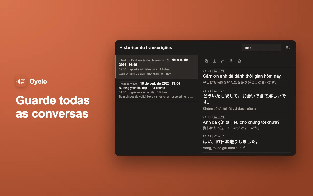 Guarde todas as conversas