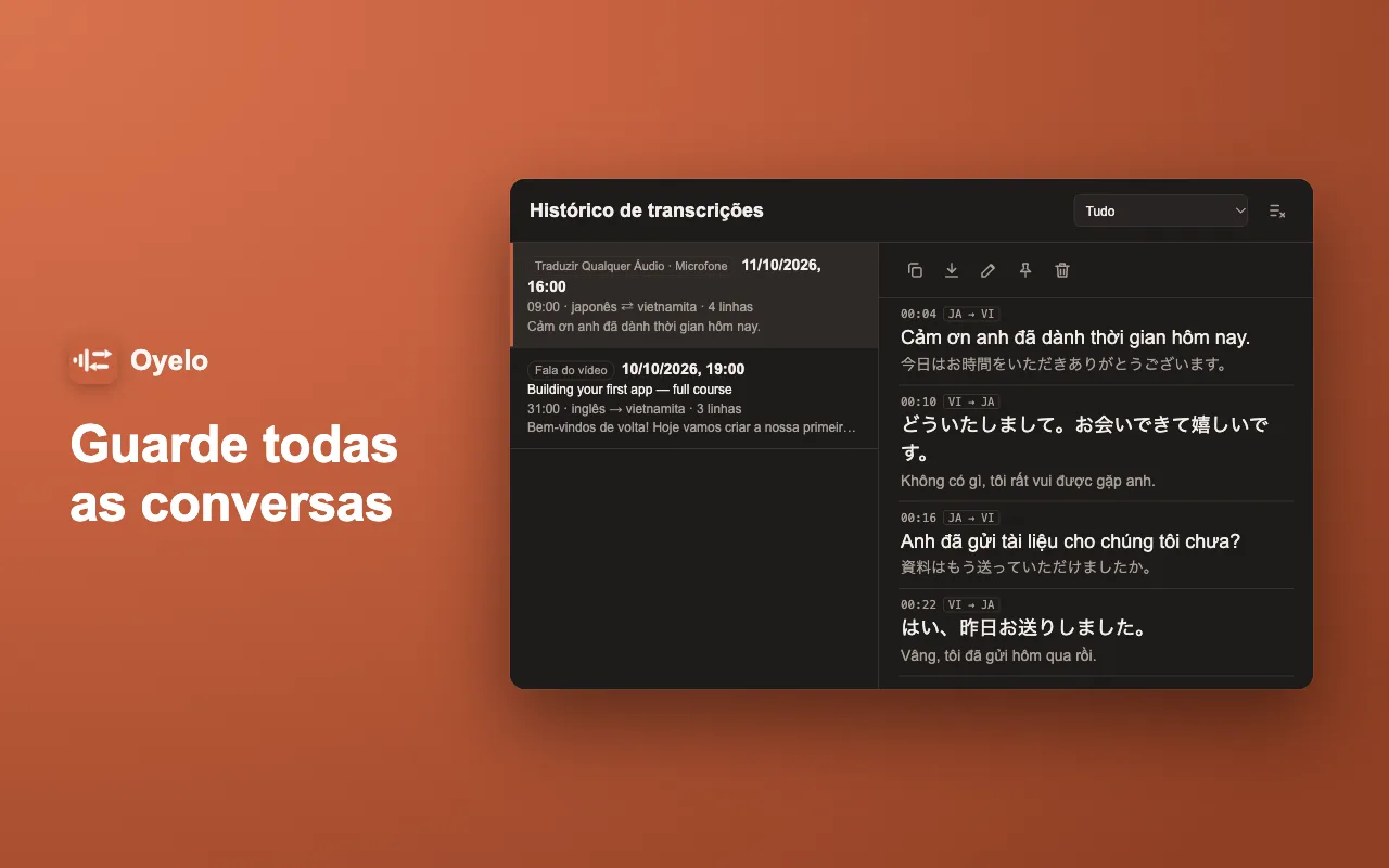 Guarde todas as conversas