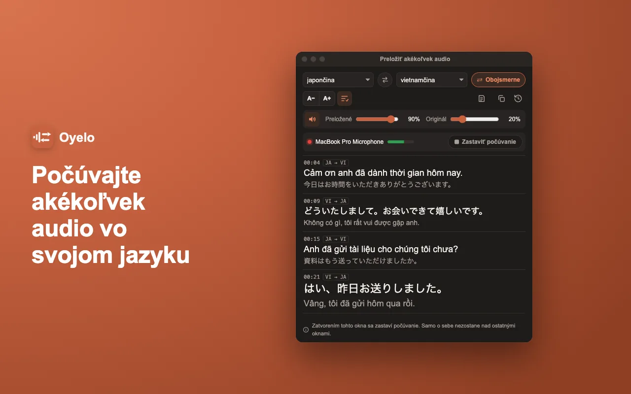 Počúvajte akékoľvek audio vo svojom jazyku