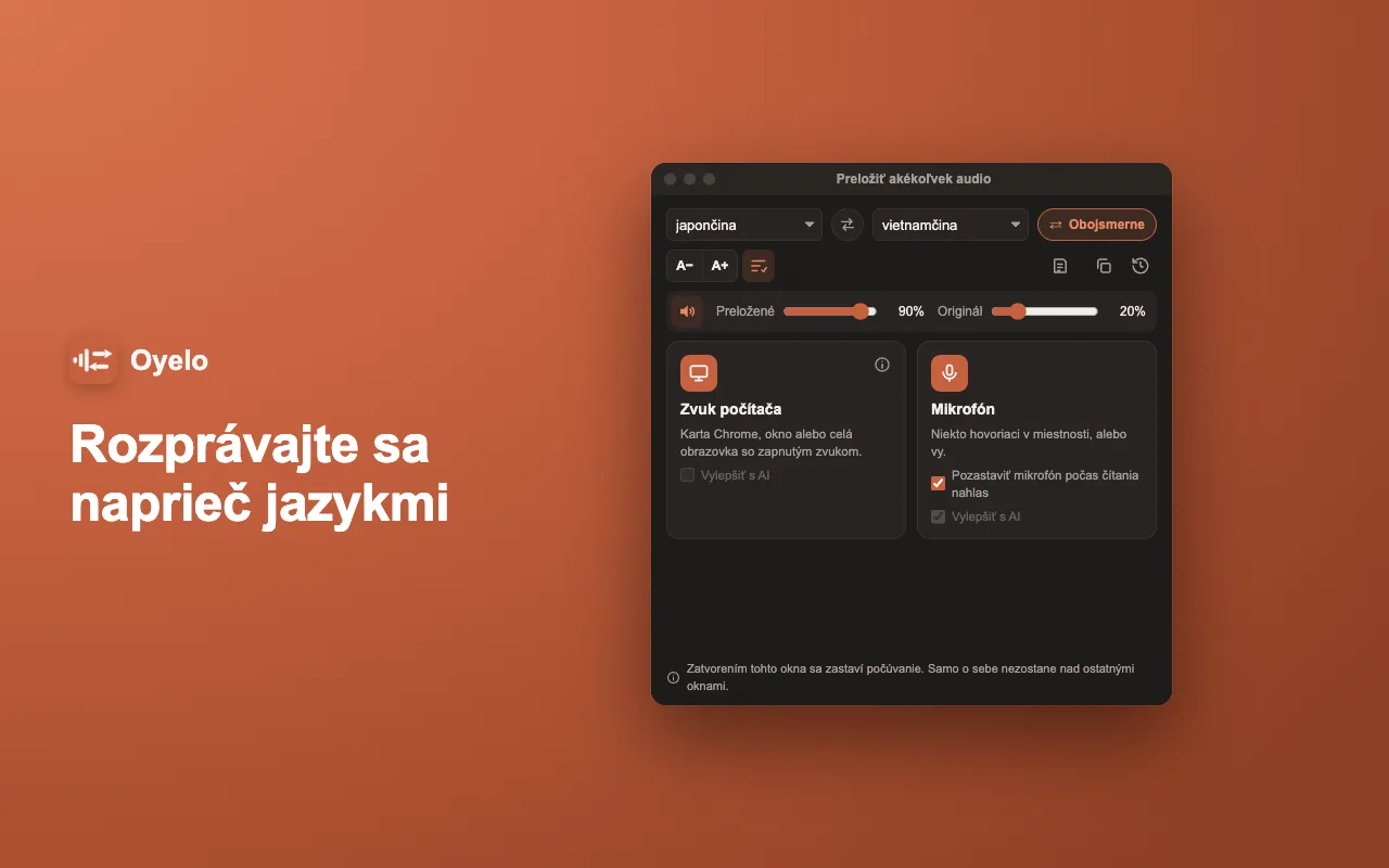 Rozprávajte sa naprieč jazykmi