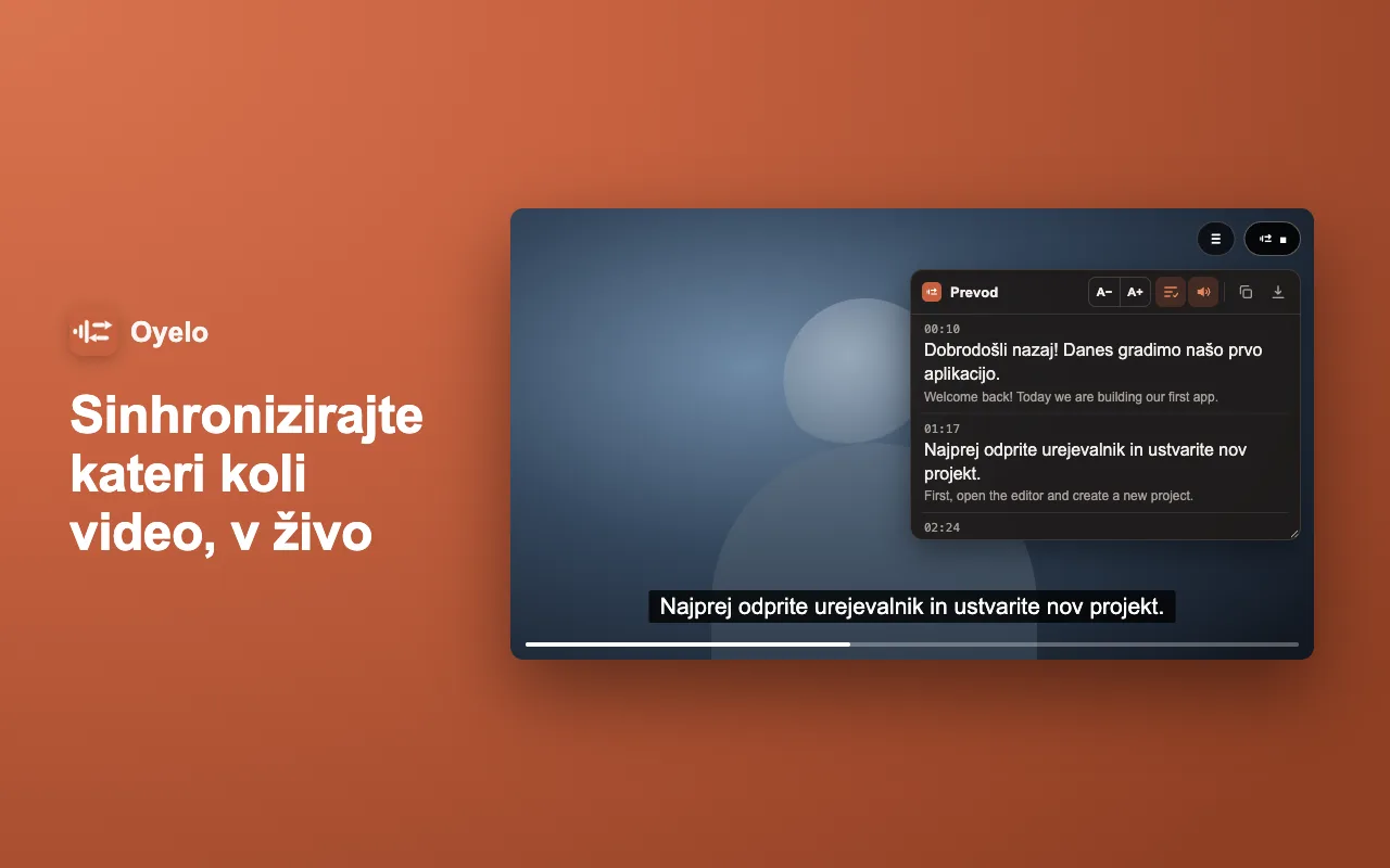 Sinhronizirajte kateri koli video, v živo
