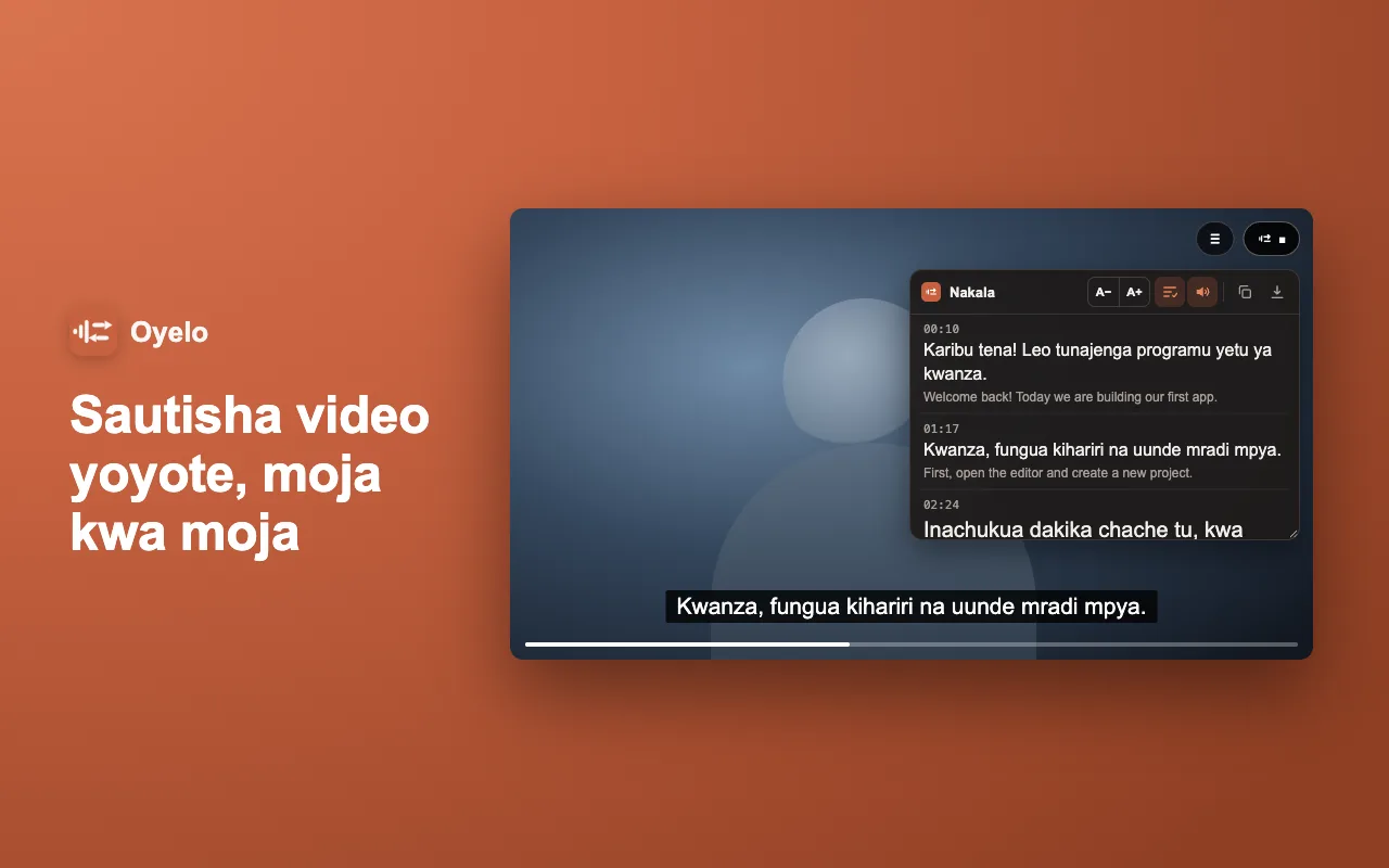 Sautisha video yoyote, moja kwa moja