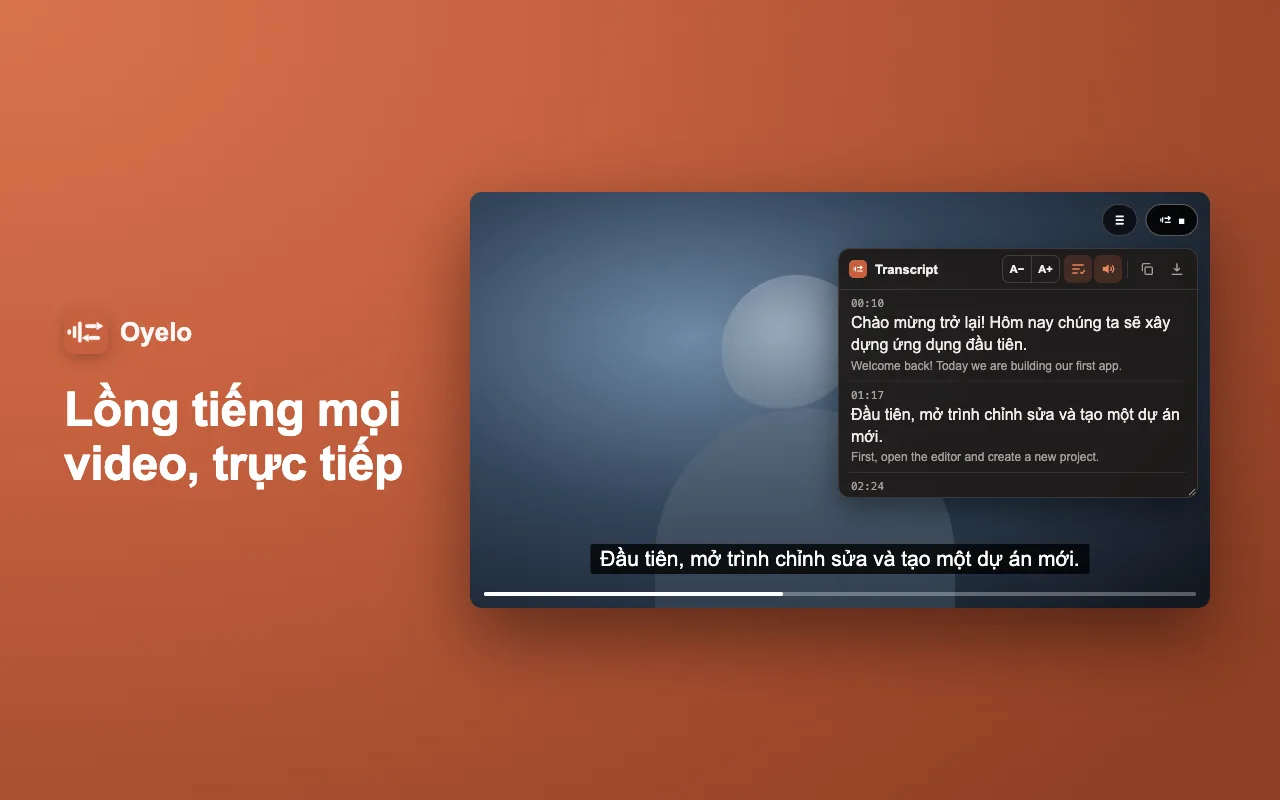 Lồng tiếng mọi video, trực tiếp